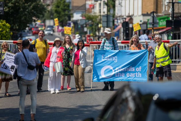 Rupa Huq joined the demonstration on Churchfield Road