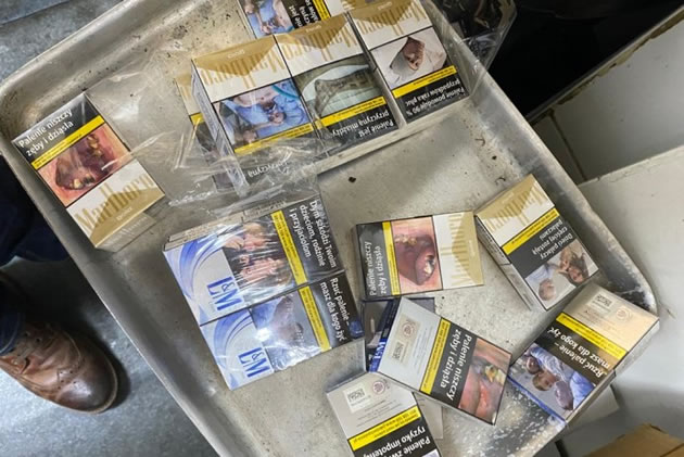 Around 8,700 cigarettes with an estimated value of £3,000 were found in oven