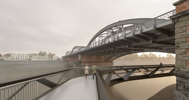 nbares bridge showing walkway underneath