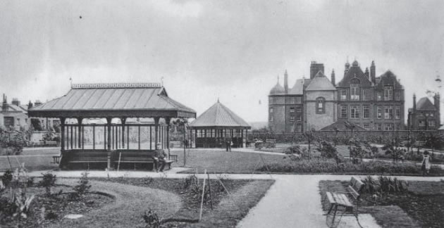 Coronation Gardens not long after it was opened - with Riversdale Primary School in the background