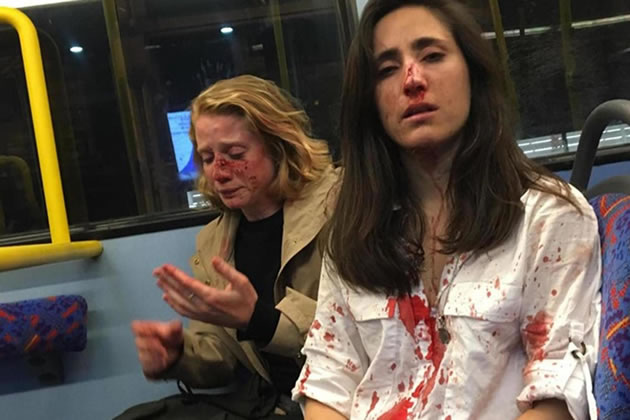 Melania Geymonat (right) and her date Chris were attacked in 2019