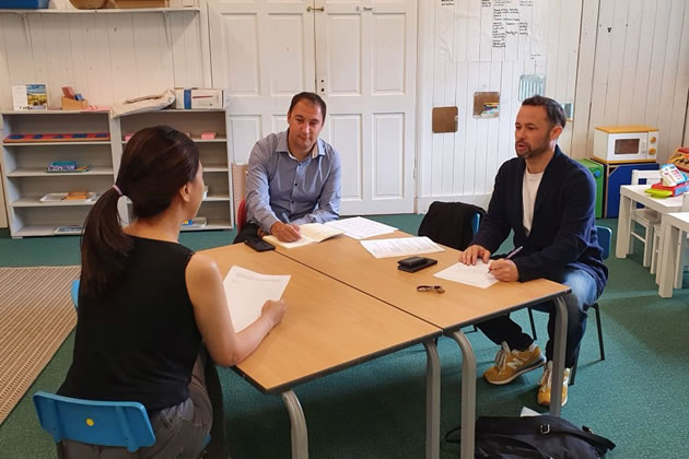 Liberal Democrat councillors Gary Busittil and Gary Malcolm hold an advice surgery