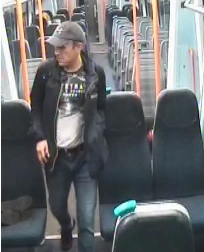 CCTV image of man police wish to speak to. Picture: British Transport Police 
