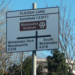 AFC Wimbledon stadium sign