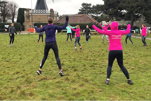 The Common Runners working out with the police 