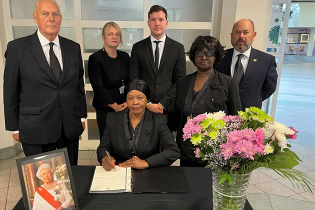 Merton Condolence book in memory of the Queen