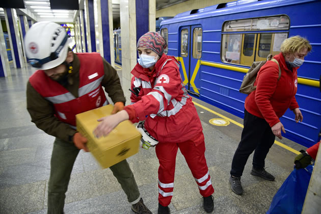 Ukrainian Red Cross Society (URCS) volunteers are on the ground