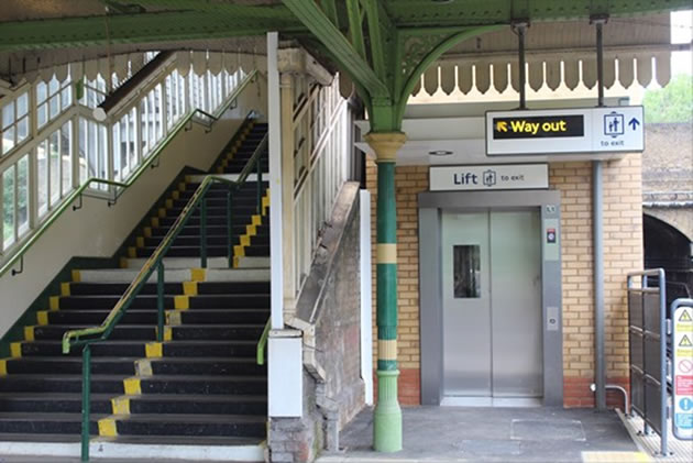 The new lift at Wimbledon Park station 